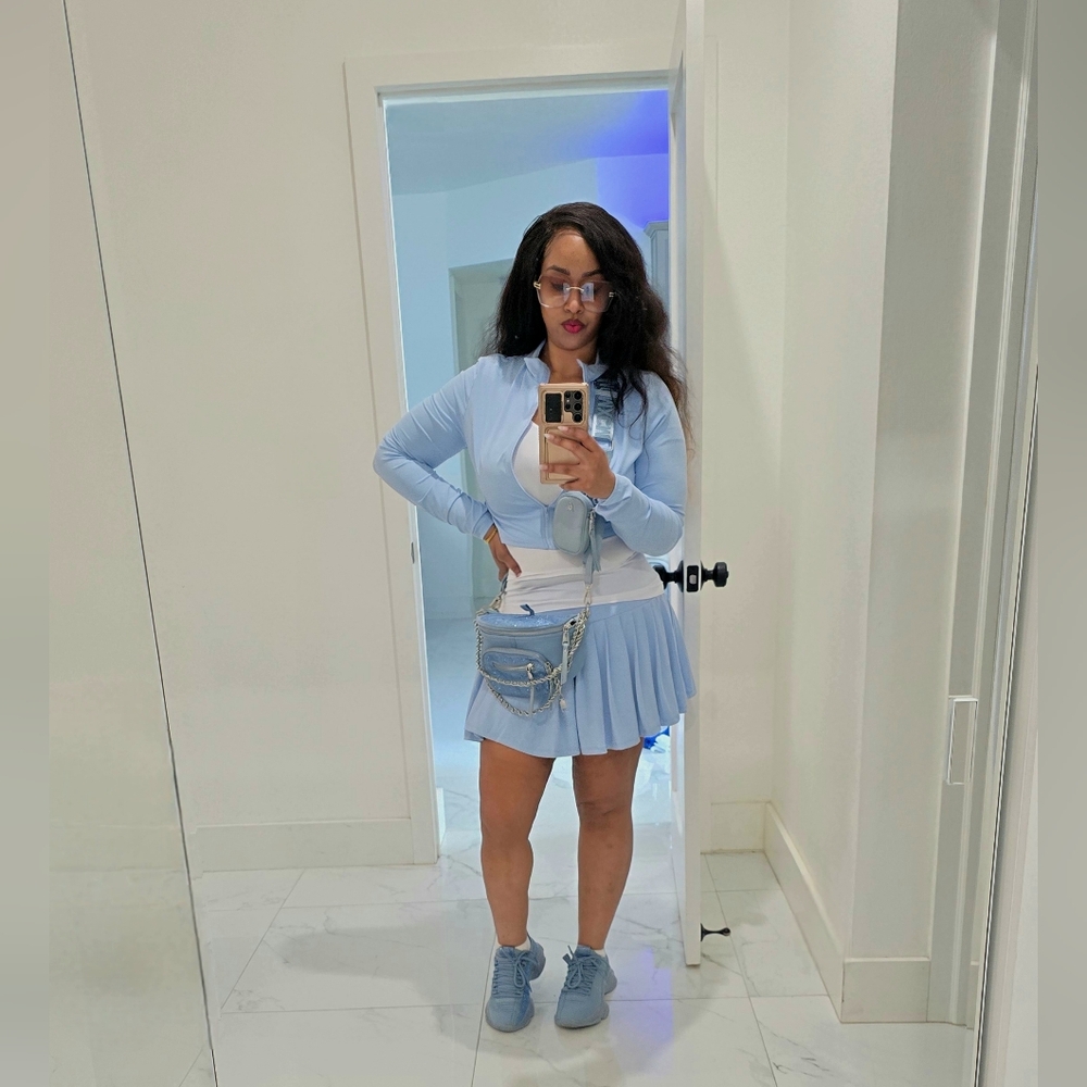 2 Piece Light Blue Women's Skirt Set (XL)